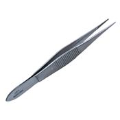 Wills Hospital Utility Forceps, Serrated Handle With Polished Finish, Straight Shafts, 13mm Crisscross Serrated Platform, And Overall Length Of 4 1/4" (110mm) 